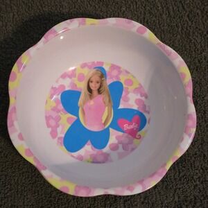 Barbie Zak Designs Melamine Cereal Bowl Kids One Size Pink 1999 Vintage Floral